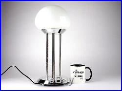 Vintage Retro Glass Lamp White Chrome Table Desk lamp Mid century modern