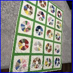 Vintage Retro Handmade Quilt Pattern 87x 87 American mid century fabrics