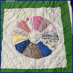 Vintage Retro Handmade Quilt Pattern 87x 87 American mid century fabrics