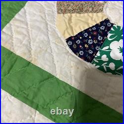 Vintage Retro Handmade Quilt Pattern 87x 87 American mid century fabrics