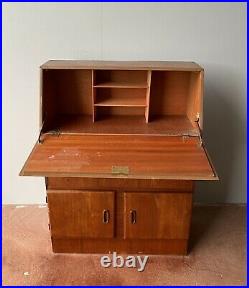 Vintage Retro MID Century Bureau Writing Desk Cupboard Home Office Uk Delivery