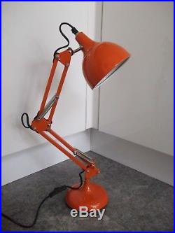Vintage Retro Mid Century Anglepoise Orange Metal Desk Light Lamp