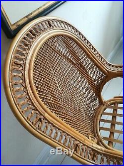 Vintage Retro Mid Century Bamboo and Cane Bedroom Lounge Nursing Chair