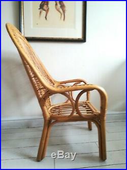 Vintage Retro Mid Century Bamboo and Cane Bedroom Lounge Nursing Chair