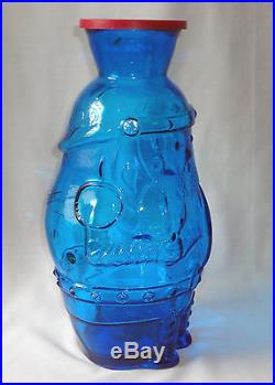 Vintage Retro Mid Century Blue Made In Italy Depose Large Art Glass Viking Bank