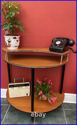 Vintage Retro Mid Century Console Hall Telephone Table Atomic Dansette Legs