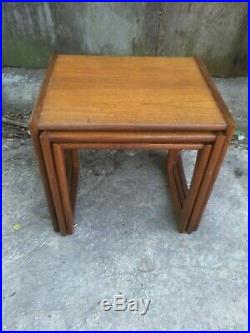 Vintage Retro Mid Century G Plan Nest of 3 Wooden Tables Side Coffee