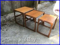 Vintage Retro Mid Century G Plan Nest of 3 Wooden Tables Side Coffee