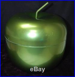 Vintage Retro Mid Century Green Apple Aluminum Ice Bucket S7943