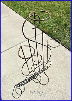 Vintage Retro Mid Century Metal Music Staff Clef Plant Stand (3 Pot) 33 1/2 Vtg