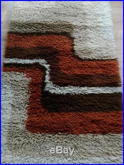 Vintage Retro Mid Century Modern Abstract Rya Style Carpet Rug Desso Eames Era