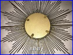 Vintage Retro Mid Century Modern Gold Sunburst Starburst Mirror