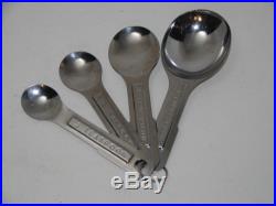 Vintage Retro Mid Century Modern Shinny Aluminum Measuring Spoons