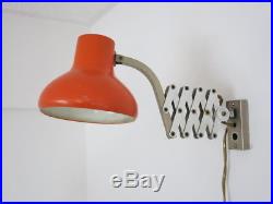 Vintage Retro Mid Century Orange Scissor Lamp 20th Century Wall Lamp