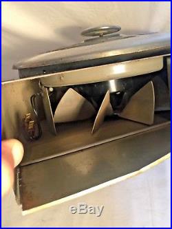 Vintage Retro Mid Century SCHAEFER Brass Mfg Kitchen Exhaust WALL FAN 110v Works