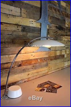 Vintage Retro Mid Century Space Age Italian White Desk Lamp Restored