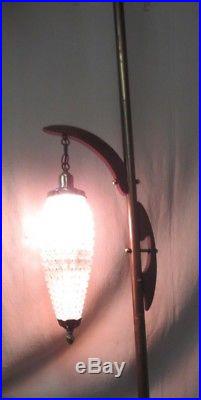 Vintage Retro Mid-century Modern Danish Era 1 Shade Tension Pole Lamp Nice