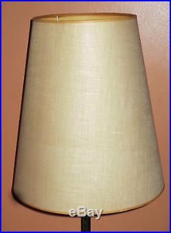 Vintage Retro Midcentury Brass Tulip Base Laurel Smoked Glass Floor Lamp Nice