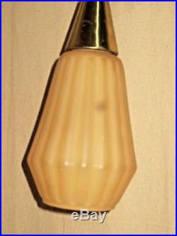 Vintage Retro Midcentury Modern Danish Era 2 Glass Shade Tension Pole Lamp Nice