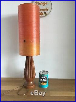 Vintage Retro Table Lamp Teak Fibreglass Shade 1950s 1960s Mid Century