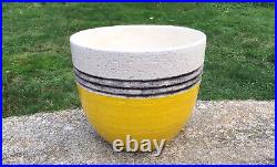 Vintage Rosenthal Netter Italian Pottery Yellow Ribbed Planter Vase MCM Modern