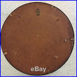 Vintage Round Convex Mirror Mid Century Porthole Fisheye Gold 1950s Retro 31cm