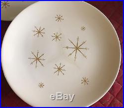 Vintage STAR GLOW Pattern Royal China USA MidCentury Gold Atomic 1960s Retro Set
