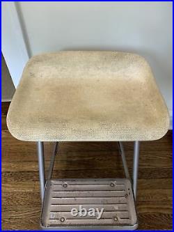 Vintage Samsonite Folding Step Stool Chair Mid-Century Modern Fiberglass Seat