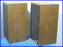 Vintage Sansui Sp-1500 Pair 12 Inch 4-way Speakers MID Century MCM Lattice Wood