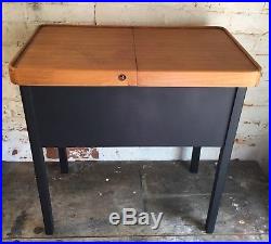 Vintage Sewing Box Table Mid Century Modern Retro Scandi Style