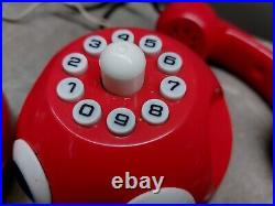 Vintage Sovier Space Age Red Cheburashka Kids Phones Set Mid Century Toy