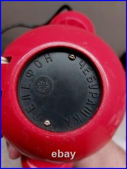 Vintage Sovier Space Age Red Cheburashka Kids Phones Set Mid Century Toy