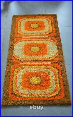 Vintage Space Age MCM Panton Carpet Rya Rug Modernist Geometric Colani Eames Era