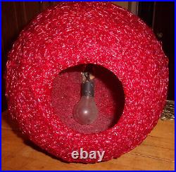 Vintage Spaghetti Spun Lucite Swag Light Lamp RED Mid Century MCM- Tested Works