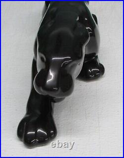 Vintage Stalking Black Panther Ceramic Mid Century Modern MCM Pottery 23 Long