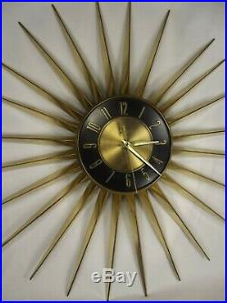 Vintage Starburst Wall Clock ELGIN Atomic Sunburst RETRO Mid Century 1960s WORKS