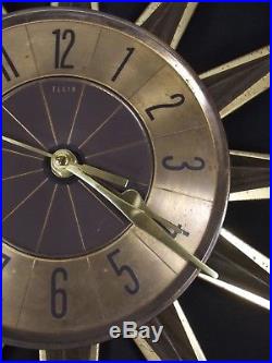 Vintage Starburst Wall Clock MID CENTURY MODERN Elgin Atomic WORKS mcm RETRO