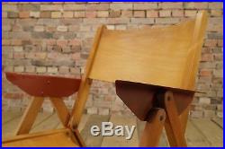 Vintage Stuhl Set 4x Klappstuhl Mid Century Design Holz Danish Modern 60er Retro