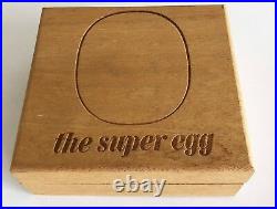 Vintage Super Ellipse Silver Plated Egg in Wood Box by Piet Hein, Denmark 1965