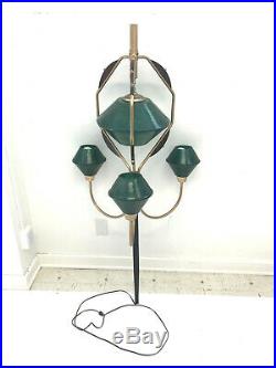 Vintage TENSION POLE FLOOR LAMP PART mid century modern light Wood atomic retro