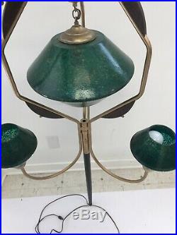 Vintage TENSION POLE FLOOR LAMP PART mid century modern light Wood atomic retro