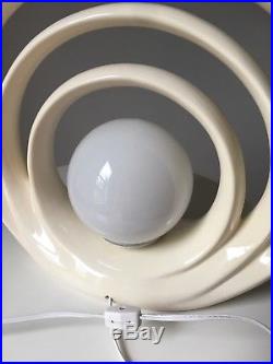 Vintage Table Lamp Light Mid Century Mod Orb 3 Ring Retro Atomic
