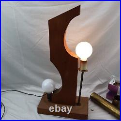 Vintage Teak Table Lamp Mid Century Modern Project Lamp