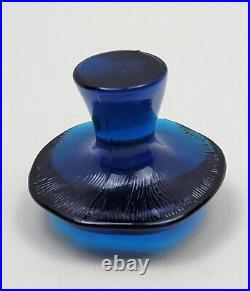 Vintage Viking Bluenique Mushroom 3 Inch Cap Glass Mid Century