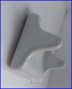Vintage White Ceramic TP Toilet Paper Holder Porcelain Mid Century Modern Retro