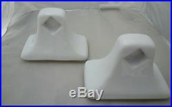 Vintage White Ceramic Towel Bar Rod Holders Mid Century Modern Porcelain Retro