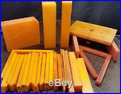 Vintage White Cream Orange Bakelite Blocks Rods Pieces Parts 1950 Grams