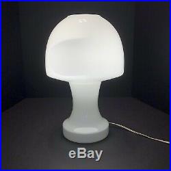 Vintage White Glass Mushroom Lamp Mid Century Modern Retro Atomic Leviton