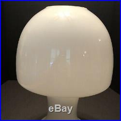 Vintage White Glass Mushroom Lamp Mid Century Modern Retro Atomic Leviton