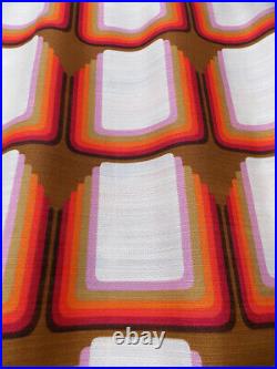 Vintage fabric curtains drapes Rainbow Psychedelic Mid-Century Op PoP Art 70's